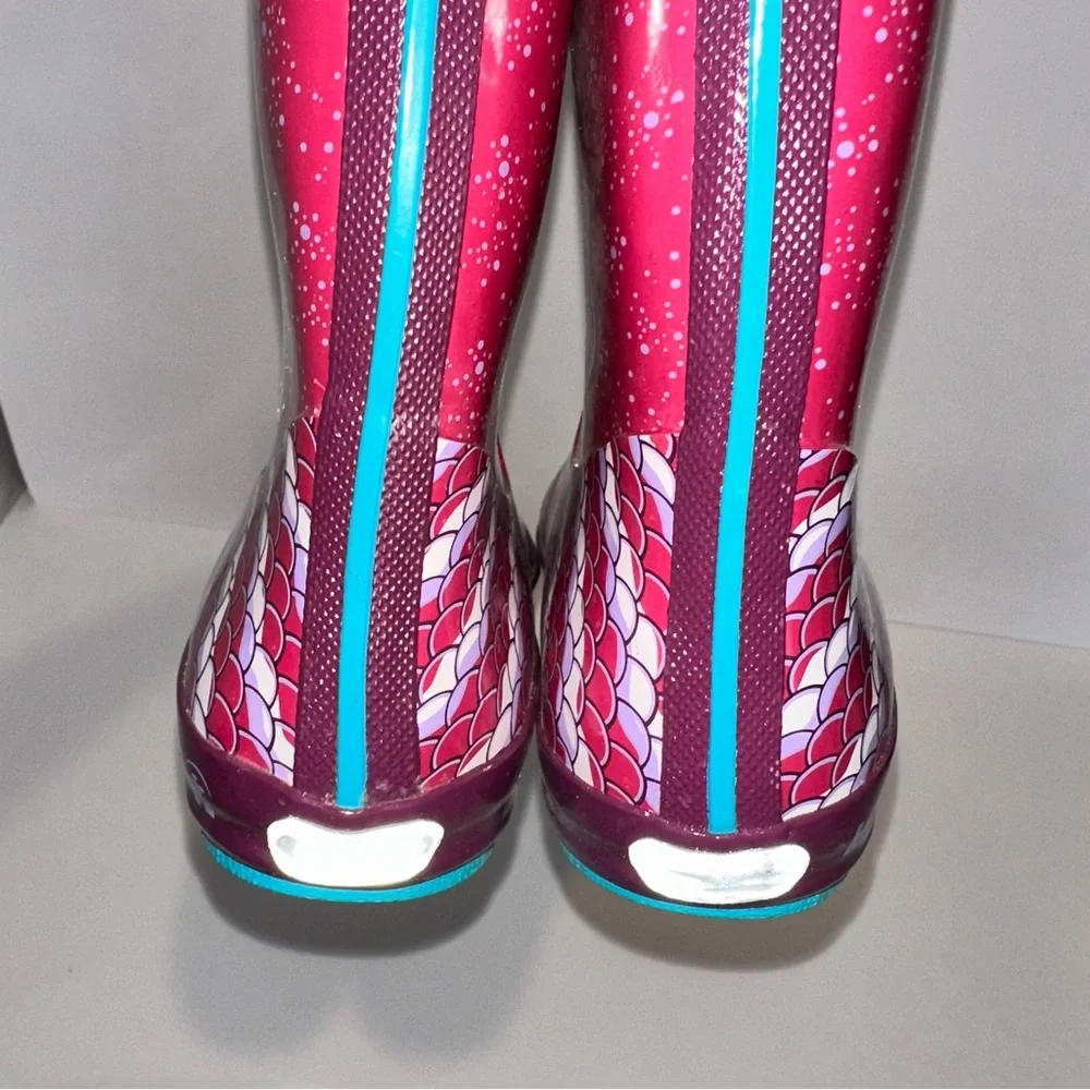 Kamik Girl’s 3 Purple Pink Bubblez Fish Pull On Reflective Waterproof Rainboots
